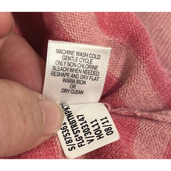 Banana Republic Women's Pink Striped M Sweater 2 Pockets Soft Girl Streetwear - Picture 6 of 12